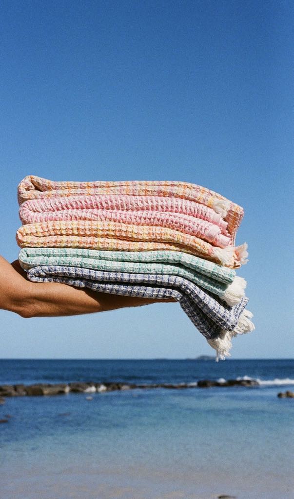 Joy waffle towels - Sunset
