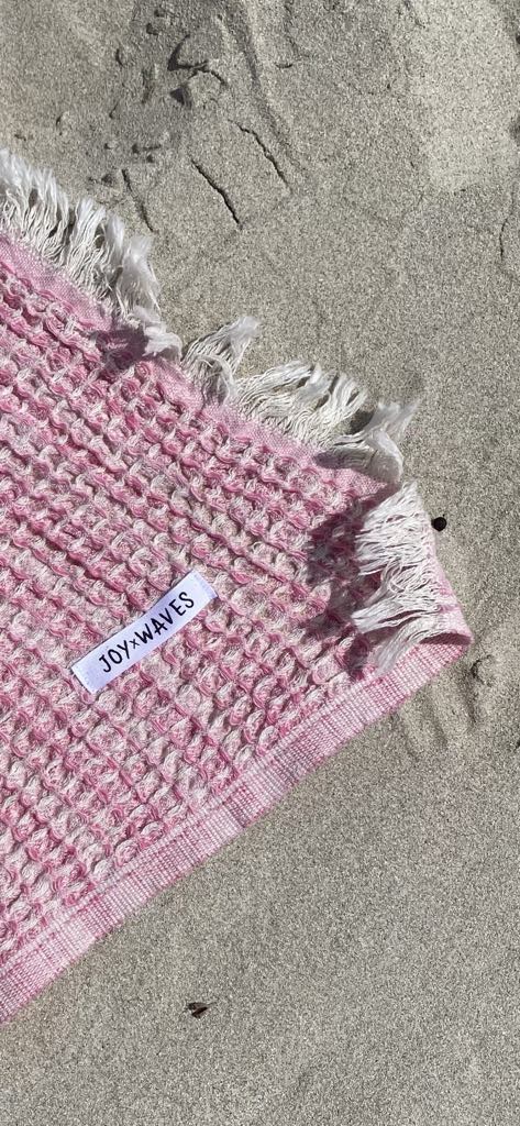 Joy waffle towels - Coral