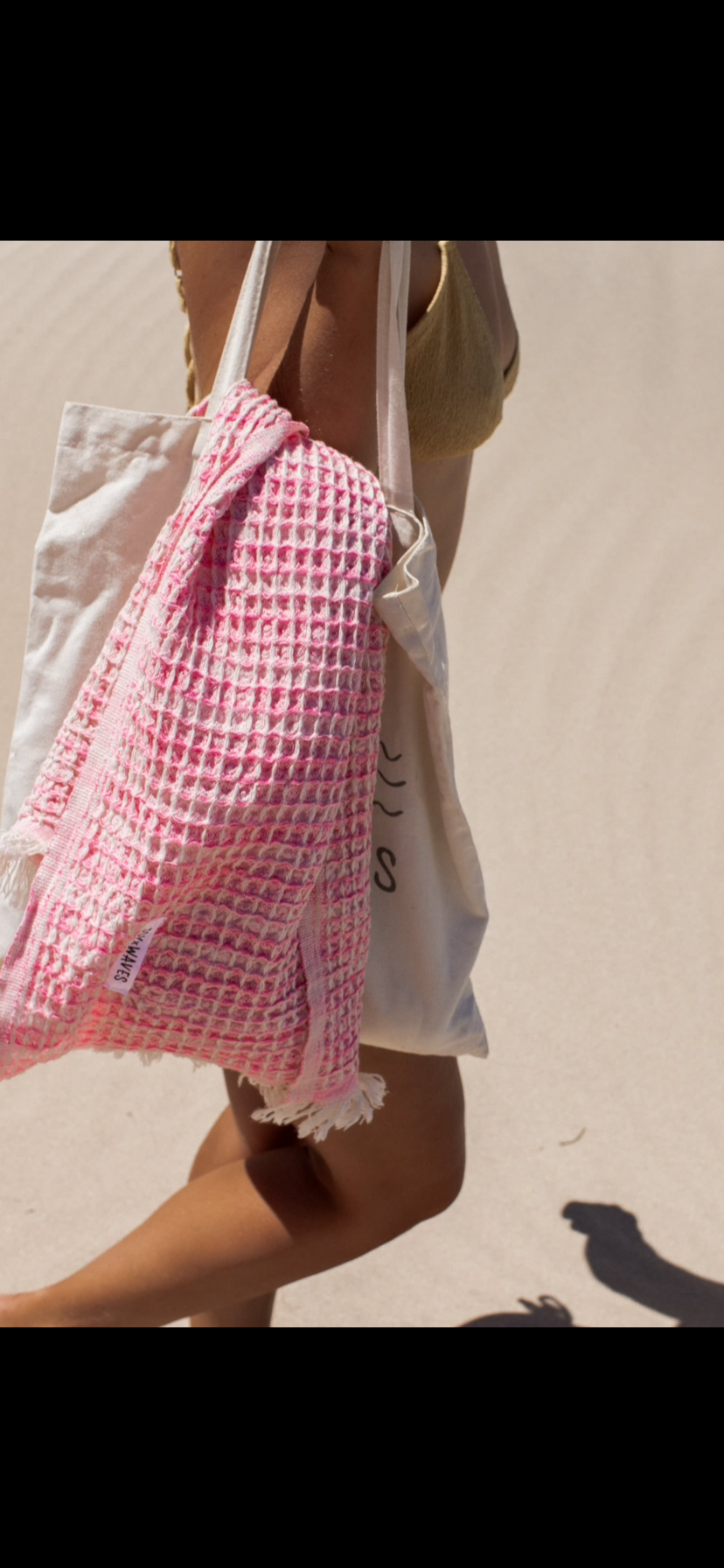 Joy waffle towels - Coral