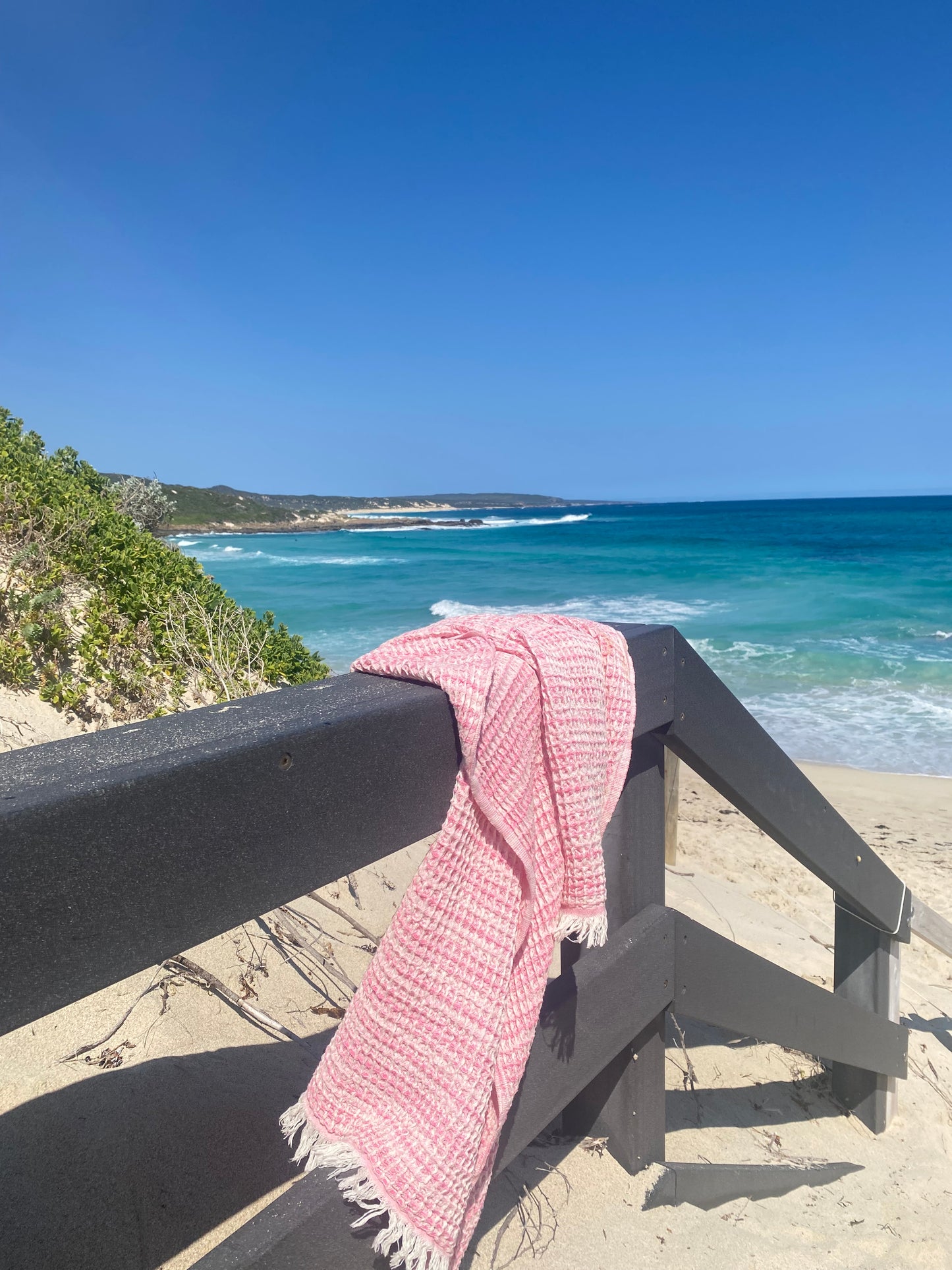 Joy waffle towels - Coral