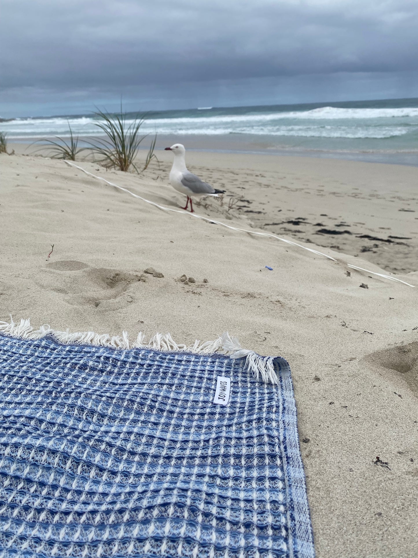 Joy waffle towels - Pacific Blue