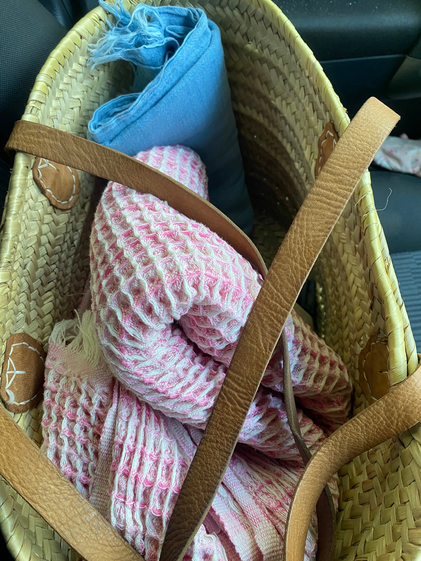 Joy waffle towels - Coral