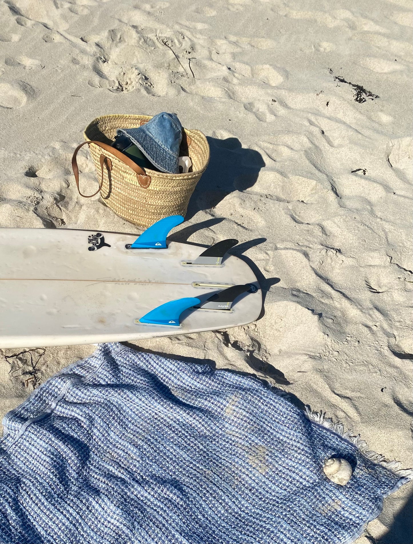 Joy waffle towels - Pacific Blue